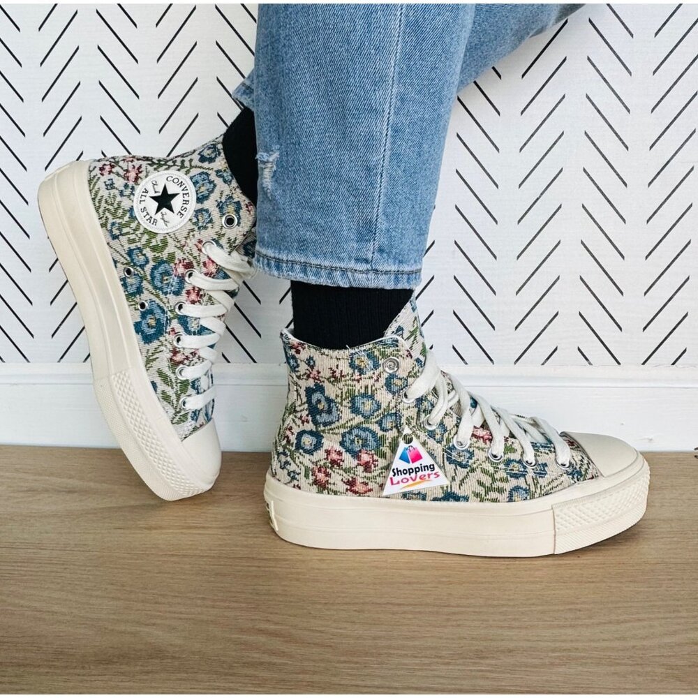 ⭐Converse Chuck Taylor Lift Hi 10 Womens Shoes Sneakers Floral Tapestry A11992C⭐